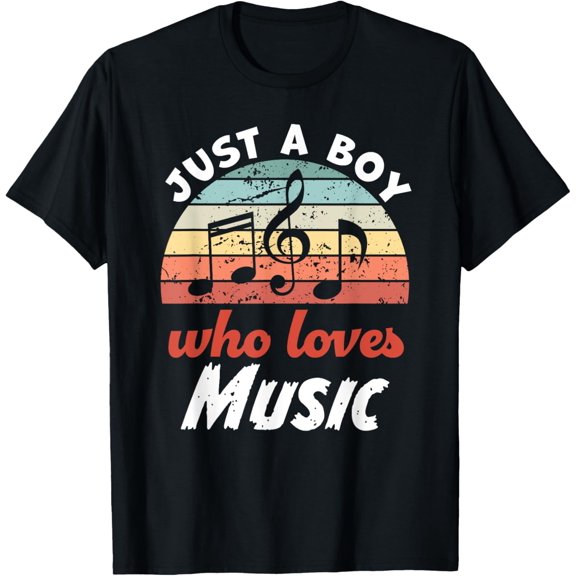 Playful Comfort Tee - Just A Boy Who Loves Music Kids Music Boys T-Shirt