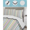 thumbnail image 4 of Colorful Striped Full Size Down Alternative Comforter, Lightweight Comforter Quilt Bedding Set with Pillow Shams Farmhouse Rainbow Color Stripes All Seasons Bed Comforter Duvet Insert 78"x90", 4 of 7