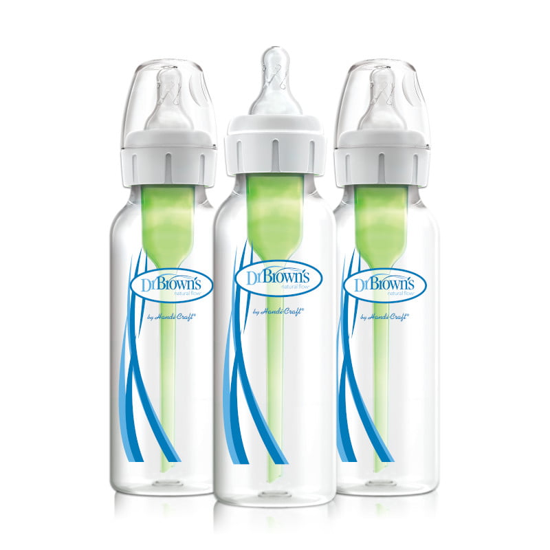 8 oz.-3 pack BPA free Brown/'s Natural Flow Baby Bottles Dr Free Shipping- New