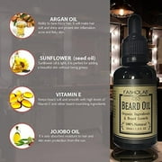 Beard Grooming Kit for Men - Organic Beard Growth - Professional Barber Beard Trimming Set - Beard Brush Beard Oil Wooden Comb Sharp Stainless Steel Scissors - Scented Beard Gift for Him