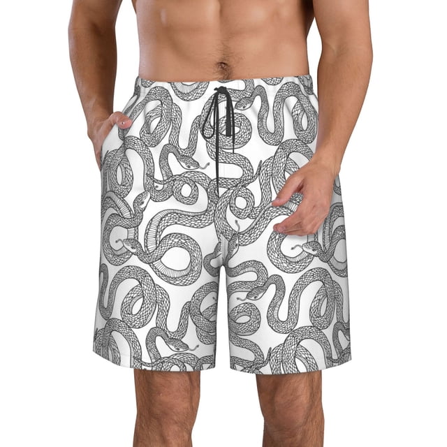 Fotbe Snake Trajes de Baño Estampados para Hombre, Shorts de Verano de Secado Rápido, Ropa de Playa, Bañadores-XX-Large
