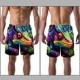 thumbnail image 3 of luoweisi Men's Beach Shorts Quick Dry Swim Trunks with Mesh Lining Chameleon L, 3 of 5