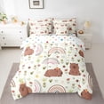 thumbnail image 2 of Castle Fairy Cute Animal Capybara Bedding Comforter Set 7pcs for Teens Boys Girls,Kawaii Rainbow Queen Bedding Sets Super Cozy,Chic Floral Flowers Queen Sheet Sets,Microfiber Bedroom Decor, 2 of 8