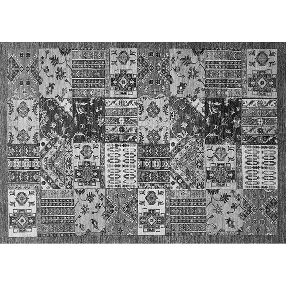 Ahgly Company Indoor Rectangle Southwestern Gray Country Area Rugs, 6' x 9'