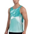 thumbnail image 2 of Rateoe Teal Turquoise 1 Pattern Sleeveless Gym Shirt Muscle Tee Breathable Workout Shirt Slim-Fit Tank Quick Dry Fit Muscle Tank Top Bodybuilding Sleeveless T Shirt-Small, 2 of 7