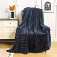 thumbnail image 2 of Faux Fur Throw Blanket with 3D Bubbles Super Soft Fuzzy Cozy Thick Blanket for Couch Chair Sofa Gift Home, 2 of 9