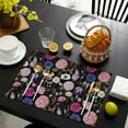 thumbnail image 4 of Pioneer Flower Floral Print Pattern Summer Placemats Table Placemats Set Of 4-Linen Kitchen Washable Placemats Table Mats 12x18 Inch Non-Slip Heat Resistant, 4 of 5