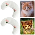 thumbnail image 4 of 2 Uds. Almohada Bonita para Gatos Esponjosa Reposacabezas Pequeños en Forma U () Blanco, 4 of 5