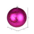 thumbnail image 2 of Vickerman 4" Fuchsia Matte Sequin Swirl Ornament, 6 per Bag, 2 of 3