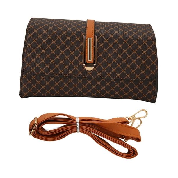 Bolso de mano para mujer, estampado, de un solo hombro, de gran capacidad, multifuncional, holgado, estampado, marrón amarillento, talla única