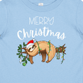 thumbnail image 4 of Inktastic Merry Christmas Cute Sloth with Santa Hat and Lights Boys or Girls Baby T-Shirt, 4 of 5