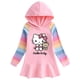 thumbnail image 5 of Hello Kitty primavera y otoño nuevo algodón dibujos animados Arco Iris niñas vestido de manga larga con capucha suéter vestido de princesa, 5 of 5