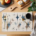 thumbnail image 2 of Brown Green Diamond Placemats Set of 12, Modern Geometric Middle Century Beige Placemats for Dining Table, Place Mats for Kitchen Tabletop, Waterproof Wipeable Dining Table Mats Set, 2 of 9