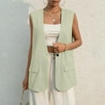 thumbnail image 6 of LISTHA Sleeveless Jackets Vest for Women Casual Solid Open Front Work Office Vest Mint Green L, 6 of 9
