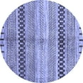 thumbnail image 1 of Ahgly Company Indoor Round Abstract Blue Modern Area Rugs, 3' Round, 1 of 4