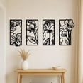 thumbnail image 5 of HELLOYOUNG 5PCS Metal Boho Wall Art Decor Set, 4-Panel Floral Line Art Panels with Lotus Mandala Key Hook, Elegant Practical Accents for Living Room Entryway Home, 5 of 10