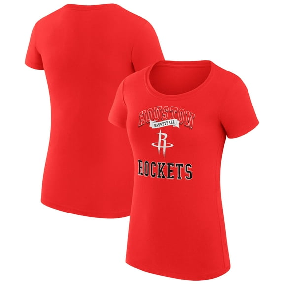Women's G-III 4Her by Carl Banks Red Houston Rockets Super-Slim Fit Lightweight Team Logo T-Shirt