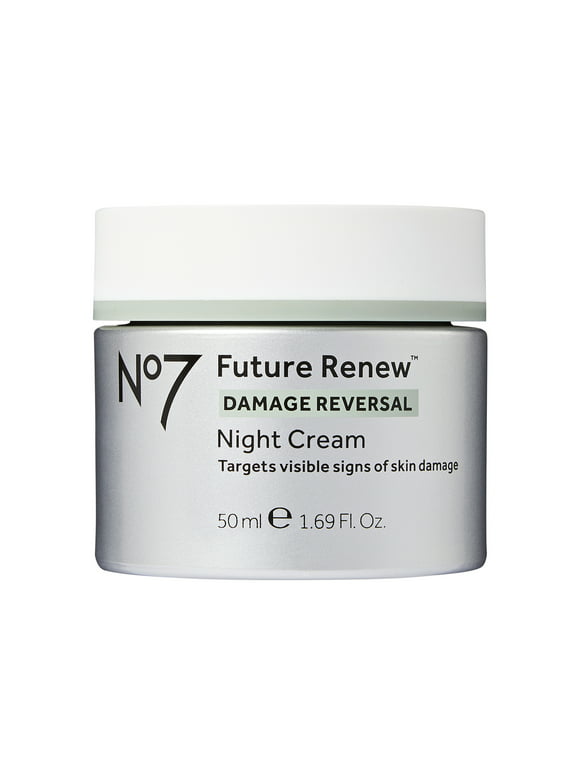 No7 Future Renew Damage Reversal Night Cream Face Moisturizer with Pepticology Peptides, 1.69 oz
