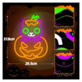 thumbnail image 3 of Letrero De Neón LED Con Forma De Gato Y Calabaza, Regulable, Ideal Para Dormitorio, Sala De Juegos, Espacio De Ocio O Fiesta. Lámpara USB 37.8cmx29.5cm, 3 of 7