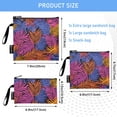 thumbnail image 3 of Haosy 3 Pack Reusable Ziploc Bags BPA Free Healthy Food Storage Bag Leakproof Sandwich Snack Freezer Bags Colorful Palm Leaf, 3 of 7