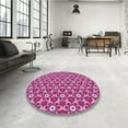 thumbnail image 4 of Ahgly Tapis d'Intérieur Lavable en Machine Carré Transitionnel Moyen Violet Rouge Rose, 3 Pieds Carré, 4 of 7