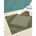 thumbnail image 2 of Unique Loom Outdoor Modern Collection Area Rug - Tambor (13' Square Green/Ivory), 2 of 10