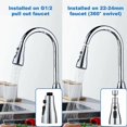 thumbnail image 5 of 3-Mode Kitchen Faucet Sprayer - 360 Degree Nozzle for Kitchen Faucet, Faucet Head, Sink Mixer, Kitchen Faucet Extension (Silver), 5 of 5