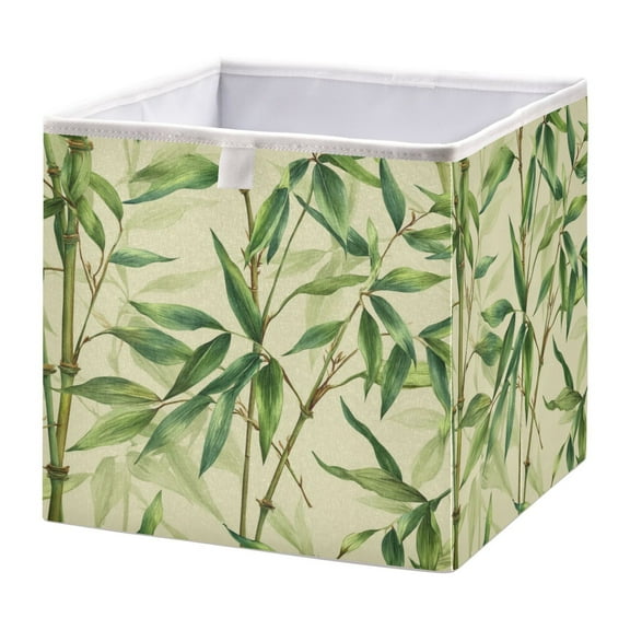 Foldable Fabric Storage Bin Home Cubes Clothing Organizer Bins Large Collapsible Box Basket for Home Organizer Bamboo Pattern