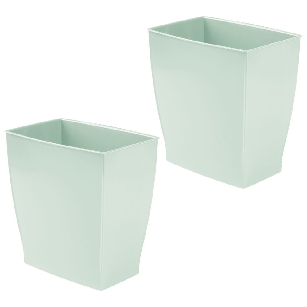 White 2 Pack mDesign Plastic Round Small Trash Can Wastebasket