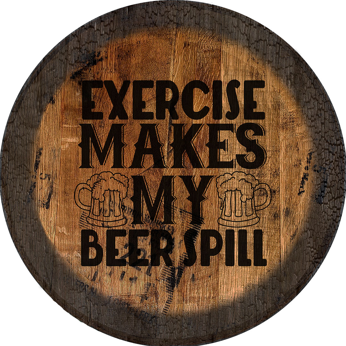 Funny Exercise Beer Beer Sign Large Oak Whiskey Barrel Wood Wall Decor