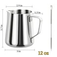 thumbnail image 2 of Milk Frothing Pitcher, 12 oz Stainless Steel Espresso Latte Cup, Steamer Froth Pitchers Milk Jug Cup, Milk Frother Cup, Espresso Machine Accessories Barista Tools Jug for Coffee with Latte Art Pen, 2 of 8