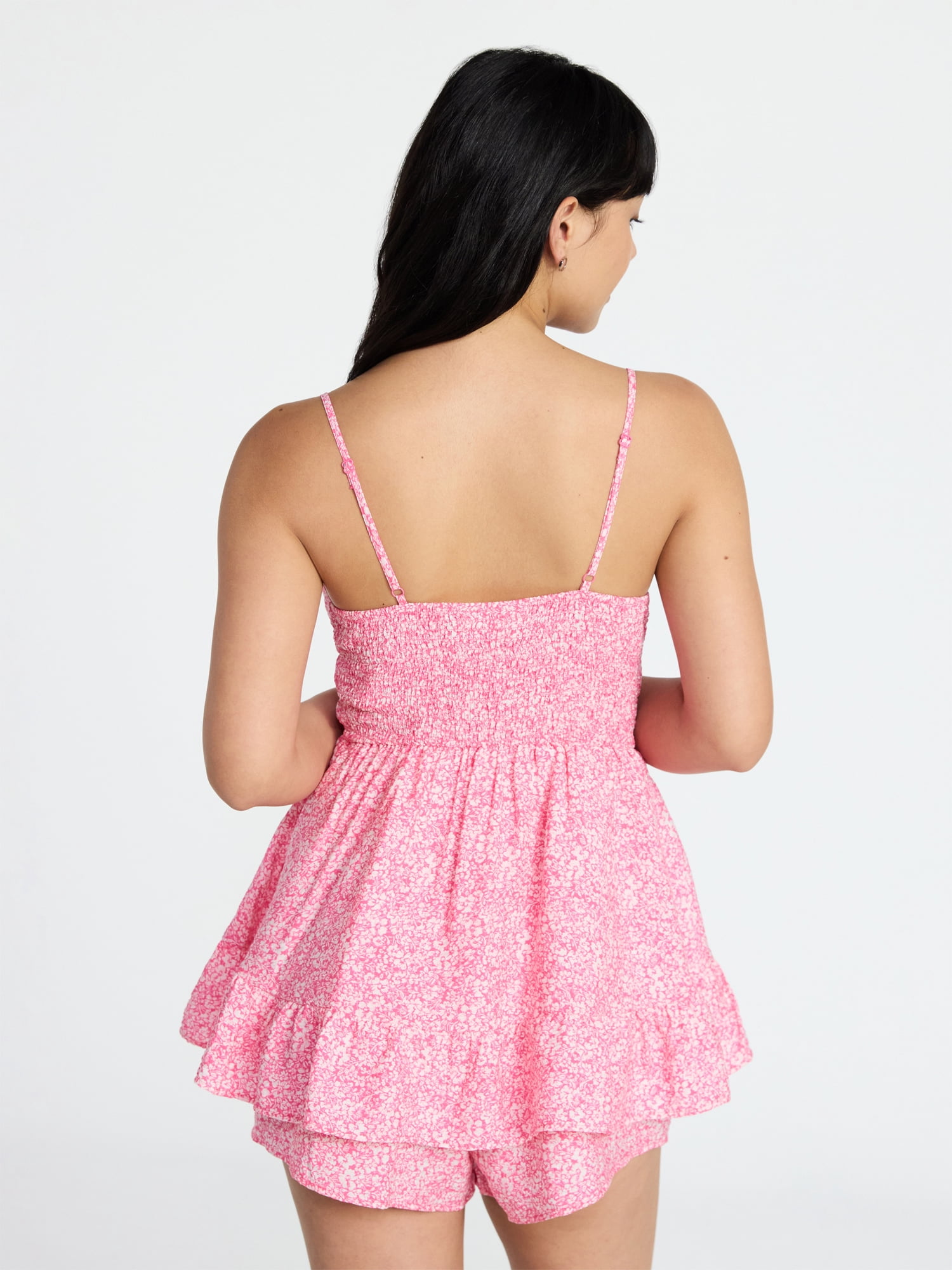 No Boundaries Romper with Ruffle Skirt, Women's & Women's Plus Sizes XXS-4X