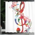 thumbnail image 3 of Ambesonne Music Shower Curtain, Notes Rhythm Art, 69"Wx70"L, Multicolor, 3 of 4