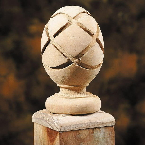 Pineapple Post Top Finial (6Pack), Southern yellow pine Unfinished