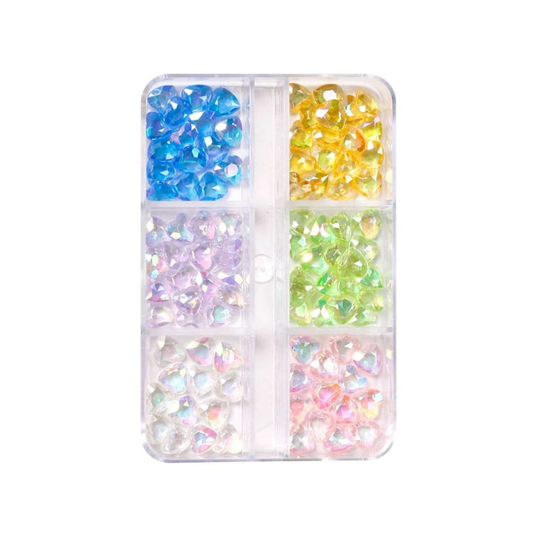 keusn pink nail rhinestones gems mixed colors multi shaped sized nail beads  blue pink glass gems stones nail with for nail diy decor crafts jewelry 