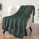 thumbnail image 1 of unique Emerald Green Throw Blanket for Couch, Chenille Blanket for Sofa Bed, Soft Knit, 1 of 5