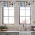 thumbnail image 4 of LALILO Kitchen Curtain Valance Blue Beach Florida Rod Pocket Window Curtain 52"x 18" Set of 2, 4 of 6