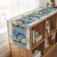 thumbnail image 6 of Table Runners 48 Inches Long Dress Scarves, Blue Coastal Starfish Farmhouse Kitchen/Dining Table Runner, Short Coffee Tablerunners, Vintage Beige Nautical Coral Summer 13x48 Inch, 6 of 9