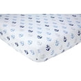 thumbnail image 1 of Little Love by NoJo Separates Collection Anchors Printed Crib Sheet, Navy, 52" x 28", 1 of 2
