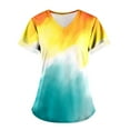 thumbnail image 4 of B91xZ Hauts pour Femmes Décontractés Été Mi-Longueur Manches Courtes Grande Taille Col Rond Tee Blouses, Jaune m, 4 of 4