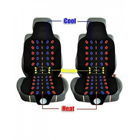Zento Deals 3-in-1 Car Seat Cushion 2-Pack Black Automotive 12V Comfortable Cooling, Heating, Massaging Car Seat