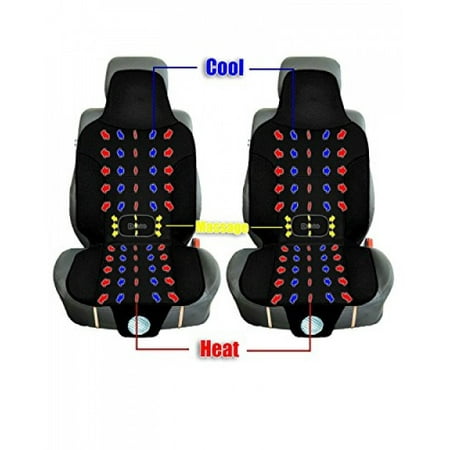 Automotive Heating - Zento Deals 3-in-1 Car Seat Cushion 2-Pack Black Automotive 12V Comfortable Cooling, Heating, Massaging Car Seat Cushion