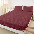 thumbnail image 3 of Feelyou Maroon Mandala Damask Queen Sheet Sets, Cartoon Ghost Bed Set, 4-Piece, 3 of 7