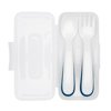 OXO Tot On-The-Go Plastic Fork And Spoon Set With Travel Case, Navy