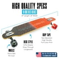 thumbnail image 2 of Longboard Drop-Through Cruiser Complete Skateboard – 31" Maple Wood Deck for All Ages – Aluminum Trucks with Smooth Fast Wheels - Madd Gear, 2 of 10
