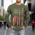 thumbnail image 4 of KHONTS Men's USA 250th Anniversaries T Shirts Long Sleeve Crew Neck Printed Tees Slim Fit Casual Fashion Tops Army Green S, 4 of 5