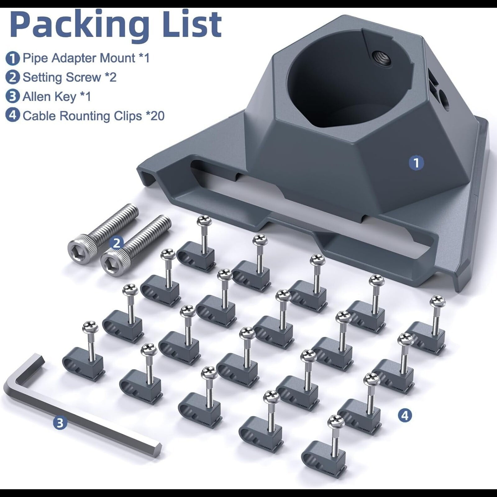 Starlink Gen 3 Mount for Roof, RV & Wall – Heavy-Duty Pipe Adapter Bracket with Cable Clips, Anti-Rust Durable Starlink Gen3 Mounting Kit for Outdoor & Mobile Installation