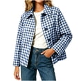 thumbnail image 2 of AloohaidyvioNo Boundaries Fall Jackets for Women Lightweight Trendy Casual Button Down Plaid Jacket, 2 of 7