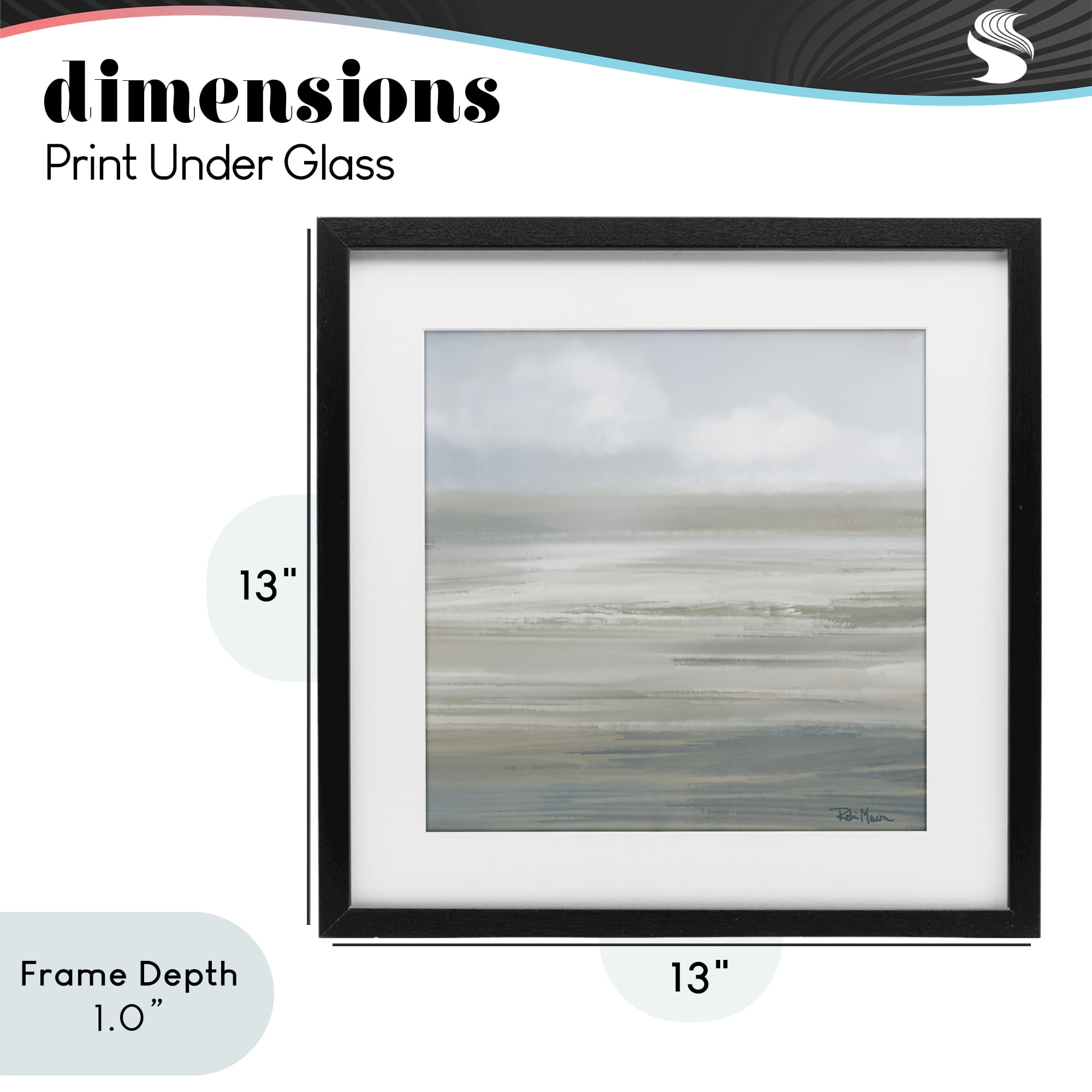 Stupell Industries Mid Afternoon Landscape Black Framed Print Under Glass, design by Robin Maria