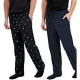 thumbnail image 2 of Nautica Men's 2 Pack Fleece Lounge Sleepwear Pajama Pants (Black (True Black/Maritime Navy)/Small), 2 of 3